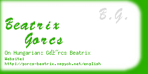 beatrix gorcs business card